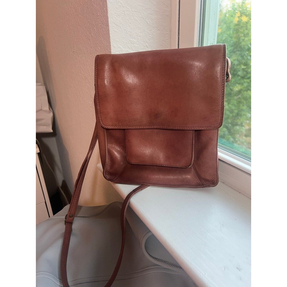 Tano Brown Genuine Leather Crossbody Pocket Book - Picture 2 of 11
